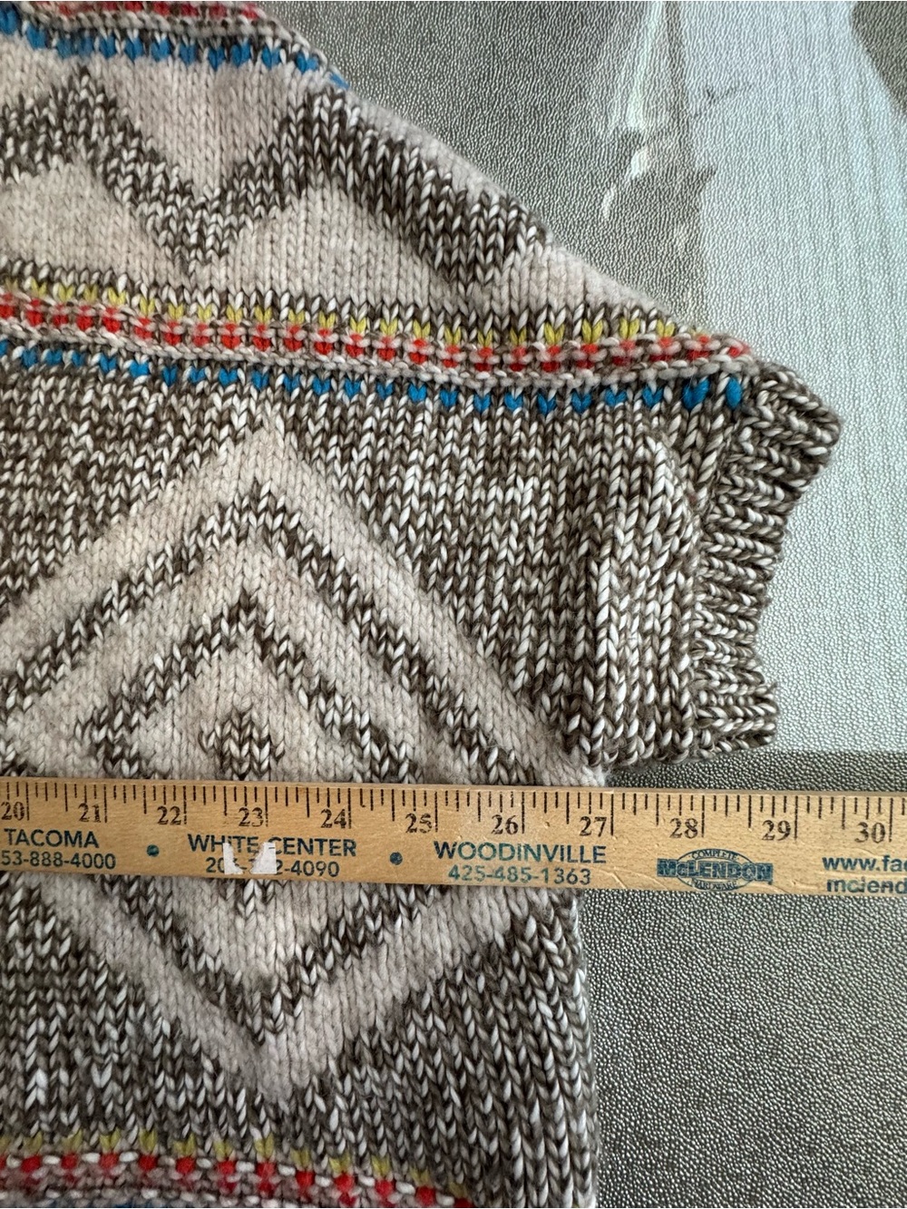 American Eagle Aztec Southwestern Chunky Knit Open Front Cardigan Sweater - Picture 5 of 9